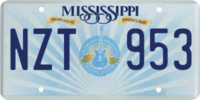 MS license plate NZT953