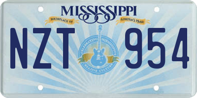 MS license plate NZT954