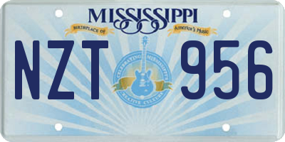 MS license plate NZT956