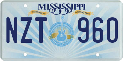 MS license plate NZT960