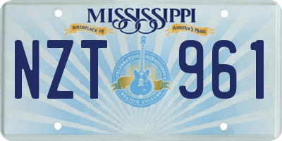 MS license plate NZT961