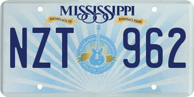 MS license plate NZT962
