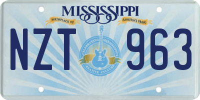 MS license plate NZT963