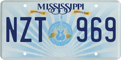 MS license plate NZT969
