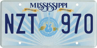 MS license plate NZT970