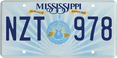 MS license plate NZT978