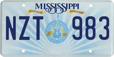 MS license plate NZT983