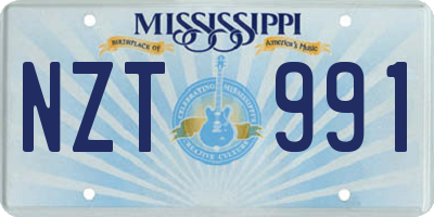 MS license plate NZT991