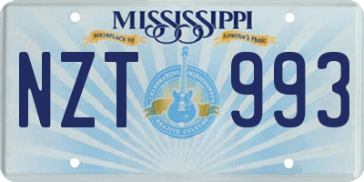 MS license plate NZT993