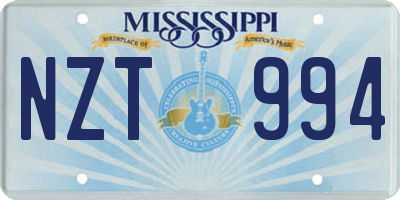 MS license plate NZT994