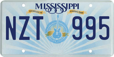 MS license plate NZT995