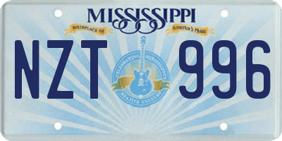 MS license plate NZT996
