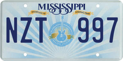 MS license plate NZT997