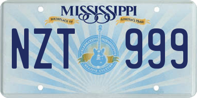 MS license plate NZT999