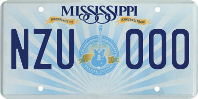 MS license plate NZU000