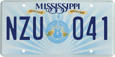 MS license plate NZU041