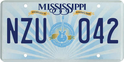 MS license plate NZU042