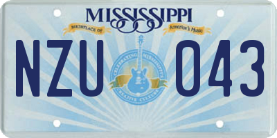 MS license plate NZU043