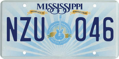MS license plate NZU046