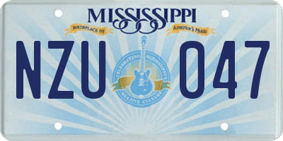 MS license plate NZU047