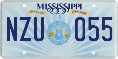 MS license plate NZU055