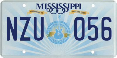 MS license plate NZU056