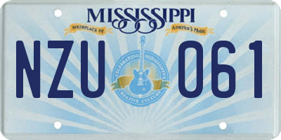 MS license plate NZU061
