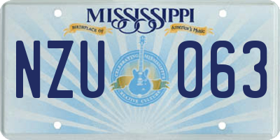 MS license plate NZU063