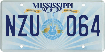MS license plate NZU064
