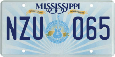 MS license plate NZU065