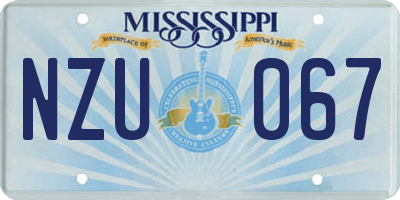 MS license plate NZU067