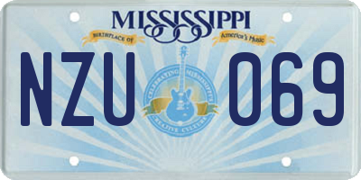 MS license plate NZU069