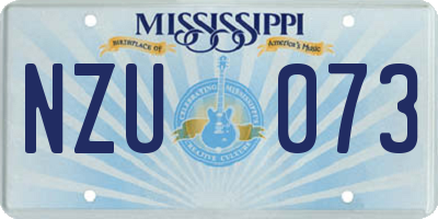 MS license plate NZU073