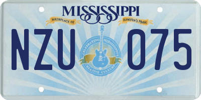 MS license plate NZU075