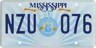 MS license plate NZU076
