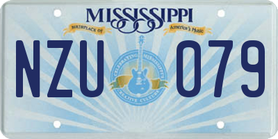 MS license plate NZU079