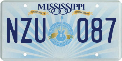 MS license plate NZU087