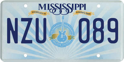 MS license plate NZU089