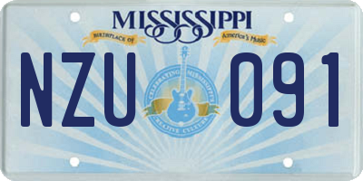 MS license plate NZU091