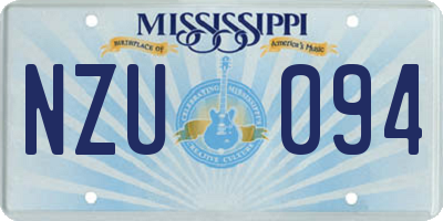 MS license plate NZU094