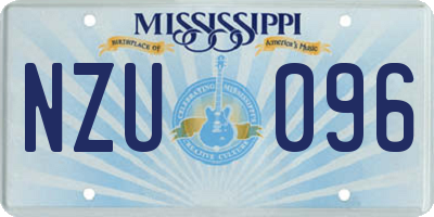 MS license plate NZU096