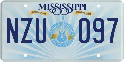 MS license plate NZU097
