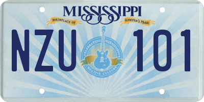 MS license plate NZU101