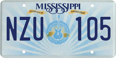 MS license plate NZU105