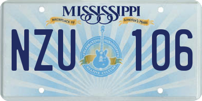 MS license plate NZU106