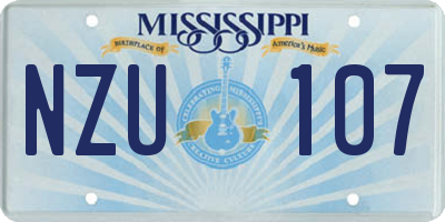 MS license plate NZU107