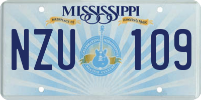 MS license plate NZU109