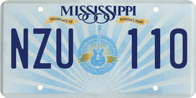 MS license plate NZU110