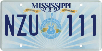 MS license plate NZU111