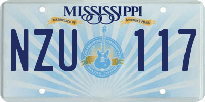 MS license plate NZU117